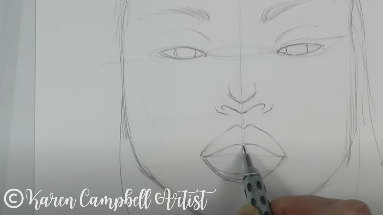 Portrait Drawing Demonstration: How to Draw a Woman's Portrait
