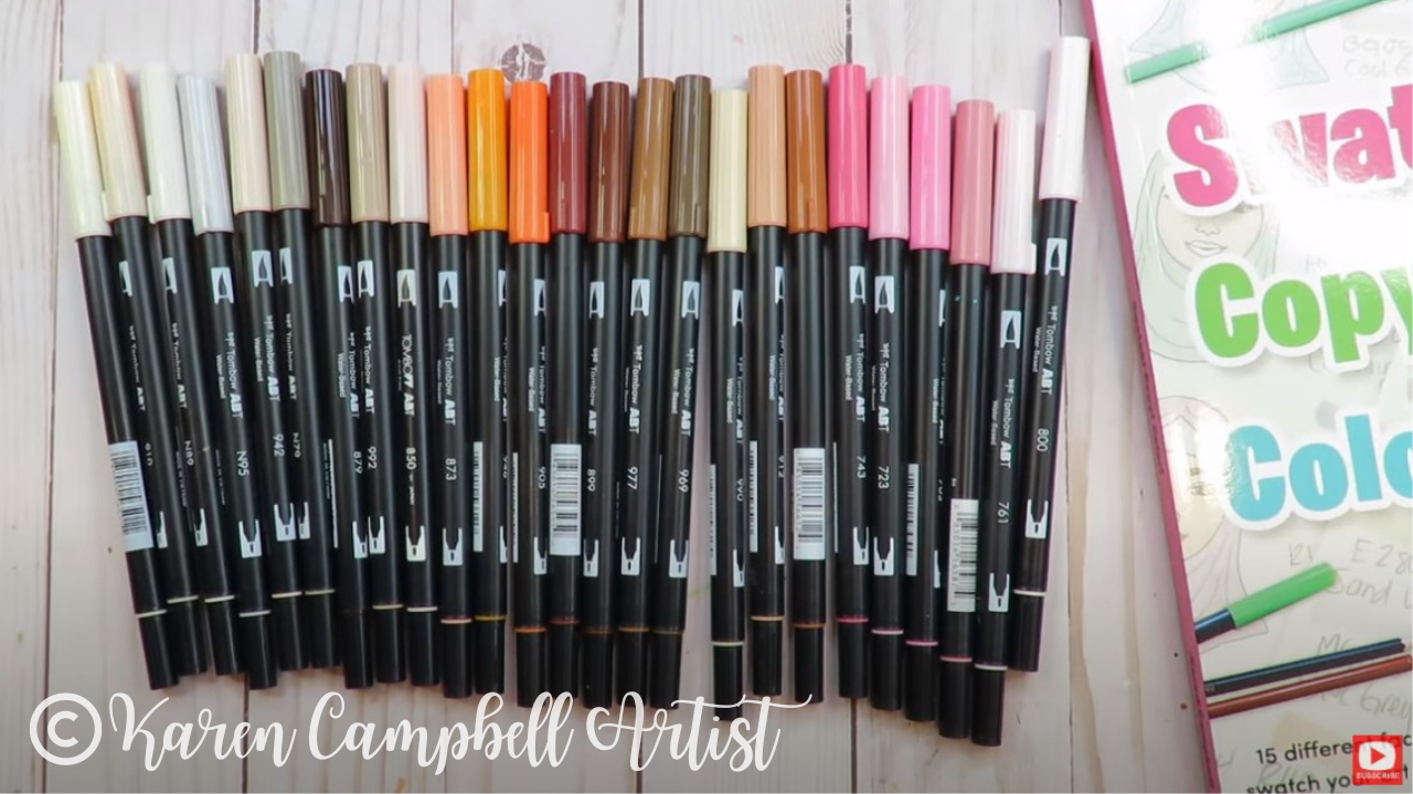 Swatch Tombow Dual Brush Pen Art Markers to Create GORGEOUS Skin