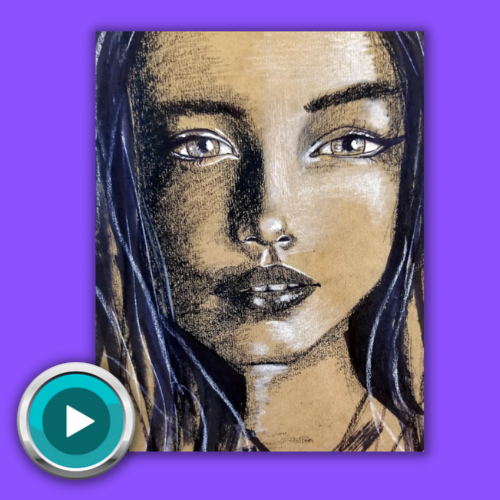 How to Draw a Face with China Markers on Toned Paper with Karen Campbell Artist