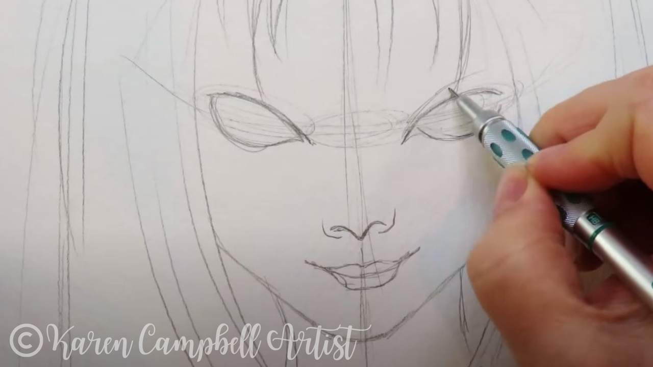 How to Draw a Face Anime & Realistic Female Face Easy