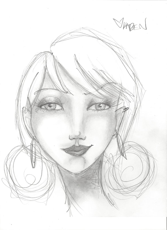 how to draw a female face side view