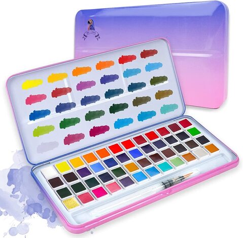 Watercolor Paint Set 36 Colors Solid Watercolor Paints with 10