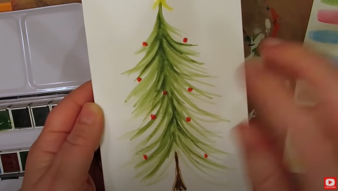 whimsical christmas tree paintings